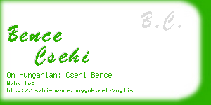 bence csehi business card